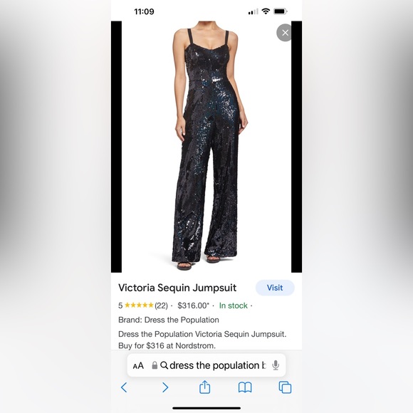 Dress the population jumpsuit Victoria sequin - Picture 2 of 15